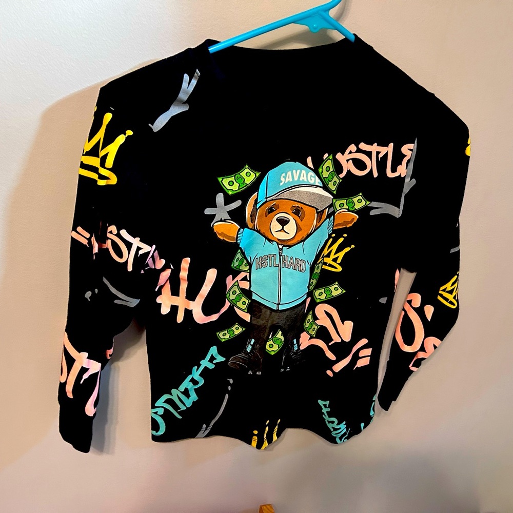 Long sleeve shirt hustle brand